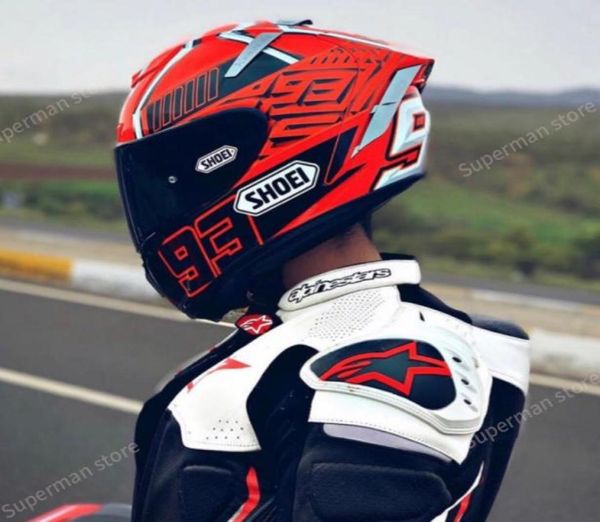 Cara completa X14 93 Márquez Red Ant Motorcycle Helmet Antifog Visor Man Mounting Car Motocross Racing Motorbike HelmetoriginalHe7624511