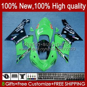 Carénages complets pour KAWASAKI NINJA ZX600C ZX-600 ZX 6R 600CC 6 R ZX636 05-06 Carrosserie 7No.55 ZX-636 600 CC ZX6R 05 06 ZX600 ZX 636 ZX-6R 2005 2006 Kit carrosseries OEM stock vert