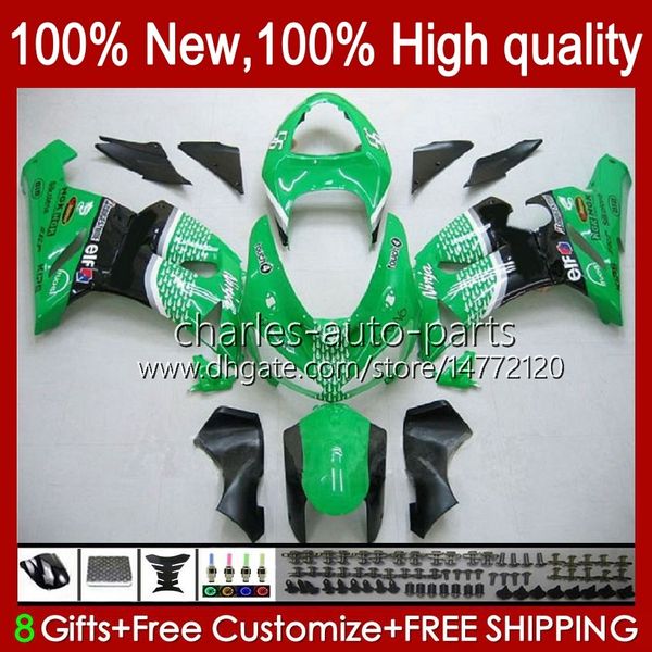 Carenados completos para KAWASAKI NINJA ZX600C ZX-600 ZX 6R 600CC 6 R ZX636 05-06 Carrocería 7No.49 ZX-636 600 CC ZX6R 05 06 ZX600 ZX 636 ZX-6R 2005 2006 OEM Bodys Kit verde brillante