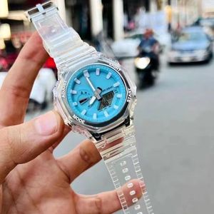 Relojes de pulsera de marca con todas las funciones LED Pantalla dual Hombres Mujeres Deportes casuales Royal Oak Electrónico Analógico Digital Reloj impermeable para damas -3