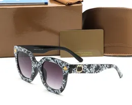 Vollformat-Sonnenbrille aus blauem und weißem Porzellan, flach, hell, Retro-Designer-Metallrahmen, dekorative Gläser, Leopardenmuster, modische Damen-Sonnenbrille der Spitzenklasse