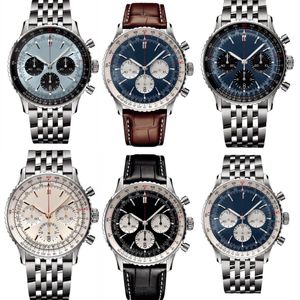 Reloj de diseñador de funciones completas ew factory aaa reloj para mujer navitimer 50 mm cronógrafo reloj simplemente vintage multi diales reloj de moda correa de cuero para hombre xb010 B4