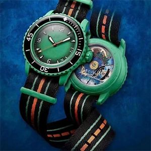 Función completa océano pacífico relojes de diseño reloj biocerámico de alta calidad para hombre reloj pulsera de nailon océano pacífico océano antártico sd049