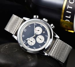 Pleine fonctionnalité Hommes Montre Top Marque De Luxe Sport Quartz Hommes Montres Plein Acier Étanche Chronographe Montre-Bracelet Hommes Relogio Masculino