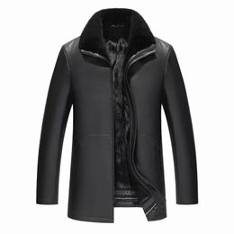 Manteau de fourrure complet pour hommes, veste en fourrure de chèvre à vessie intérieure, manteau en cuir 231225