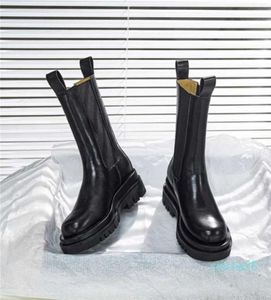 Bottes en cuir véritables complètes Femmes Slip on Chelsea Boots Platform Shoes Fashion Fashion Chunky Botks for Women Shoes5178899
