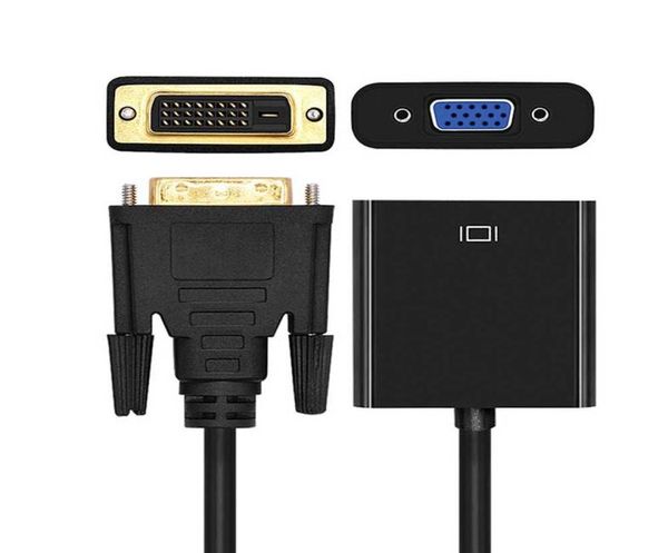 Convertidor adaptador Full HD 1080P DVID a VGA 241 Cable macho de 25 pines a hembra de 15 pines para ordenador PC HDTV Monitor Display4045432