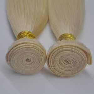 Couleur 613 Blonde cheveux humains brésiliens armure 2 paquets 200 grammes livraison gratuite, option droite et vague de corps