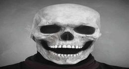 Casco de máscara de cráneo de la cabeza completa con carcajadas móviles enteras de látex realista Skeleton Z L2205302832629