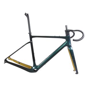 Cadre de vélo de gravier à disque de câble caché complet GR044 pneu Max 45C peinture personnalisée caméléon 1001 + YS2512-9 + PT125C