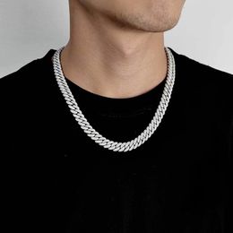 Collier hip-hop européen et américain bijoux hommes 10mm double rangée zircon bulle collier cubain transfrontalier bracelet personnalisé pour hommes