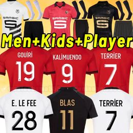 Kits complets Rennes 23 24 Stade Rennais FC Soccer Jerseys doku terrier bourigeaud Guirassy Camavinga Aguerd Niang 2023 2024 Maillots Foot Men Kit Men Fans Kid Fans Joueur