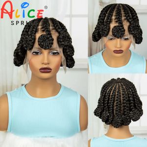 Perruques tressées en dentelle complète Wig Cornrow Synthetic Cornrow Perruque pour femmes noires à la main