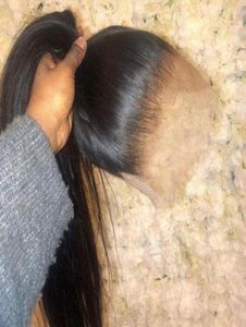 Perruques à cheveux humains avant en dentelle à lacers Remy Brésilien Brésilien Roir les perruques de cheveux humains 360 Perruque frontale en dentelle pré-cueillie avec des cheveux de bébé37347232946697