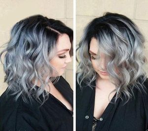 Perruques à cheveux humains en dentelle à lacers Bob Wigs ombre T1b T1b Gris Gris Brésilien Vierge Brésilien 130 150 densité blanchied Knots8032870