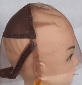 Bonnet de perruque Full Lace pour la fabrication de perruques, filet à cheveux en dentelle suisse et française avec oreille à oreille, extensible, couleur marron moyen pour la fabrication de perruques 3893905
