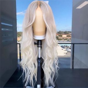 Volle Spitzeperücke HD Transparente Schnürsenkel Frontalperücken für Frauen Aschblond Icy Loose Wave Echthaar 13x6 Highlights Perücken im Angebot