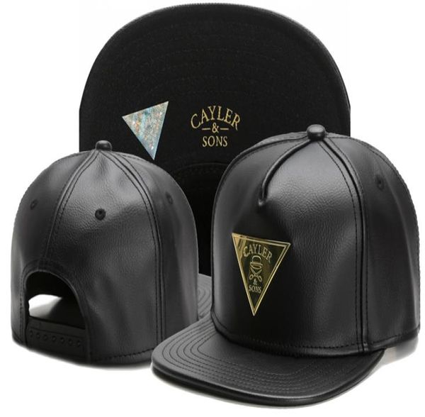 Caps de baseball en métal en cuir complet Coton de mode pour hommes Visors masculins Bone Gorras en gros Hats Snapback9371245