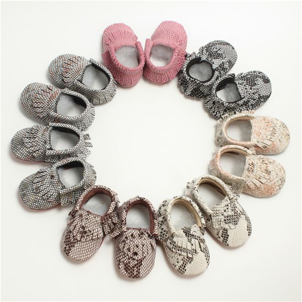 Chaussures de marche en cuir à motif serpent pour bébé, semelle souple, chaussures de sol d'intérieur, zc609