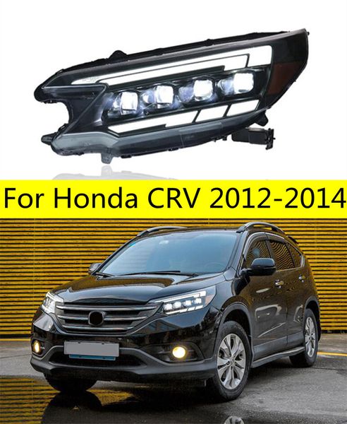 Phares LED complets pour Honda CR-V CRV 2012 – 2014, clignotants à double lentille, feux de route, phares de jour