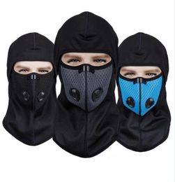 Volledige maskers Winter Warme gezichtsmaskers Hoofddeksel Outdoor Sport Fietsen Gezichtsmasker met dubbele klep Winddicht Bike Ski Mask Cover LSK1894