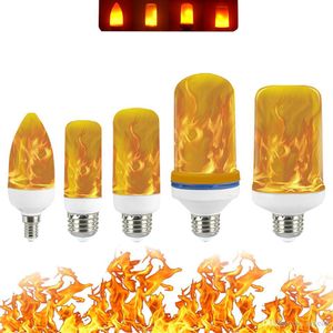 Modèle complet Ampoules LED 3W 5W 7W 9W E27 E26 E14 E12 Flamme Ampoule 85-265V LED Effet Flamme Feu Ampoule Scintillement Émulation Décor Lampe LED
