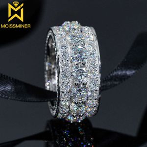 Volledig Moissanite voor mannen Iced Out Rings Women Sier Wedding Ring Finger Sieraden Pass Diamonds Tester Gratis verzending