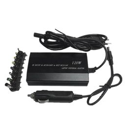 FULL-Multifunction Laptop Adapter Power Charger Universal 120W Car DC Notebook AC EU Plug