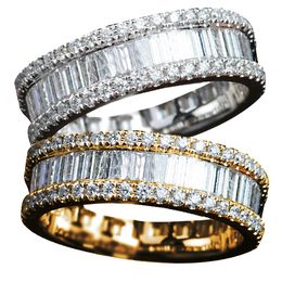 Vol diamanten ringen 5A kwaliteit extravagante liefdesring goud zilver roos roestvrij staal messing letter diamanten ringen vrouwen mannen bruiloft sieraden armbanden