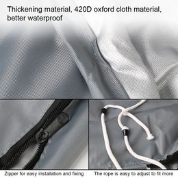 Volledige buitenboordmotorafdekking 420D Waterdichte zware motormotor omvat Sunshade Anti-Scatch Gray Boat Protector 30-150 pk