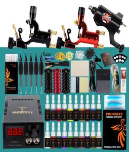 Kit de tatouage professionnel complet, 3 machines rotatives, pistolet, 20 couleurs, encres, alimentation LCD, maquillage Permanent pour Art corporel, Set9342206