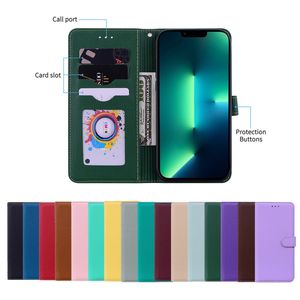 Couverture de téléphone à rabat de protection complète pour Samsung A01 A02S A03 A05S Core A11 A21 A31 A41 A51 A20 A30 A50 A70 Étui en TPU souple avec poche pour carte avec emballage de vente au détail