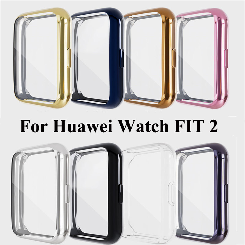 Vollständiger Schutz aus TPU-Displayschutz für Huawei Watch FIT 2, kratzfestes Gehäuse, Ersatz-Displayschutzrahmen