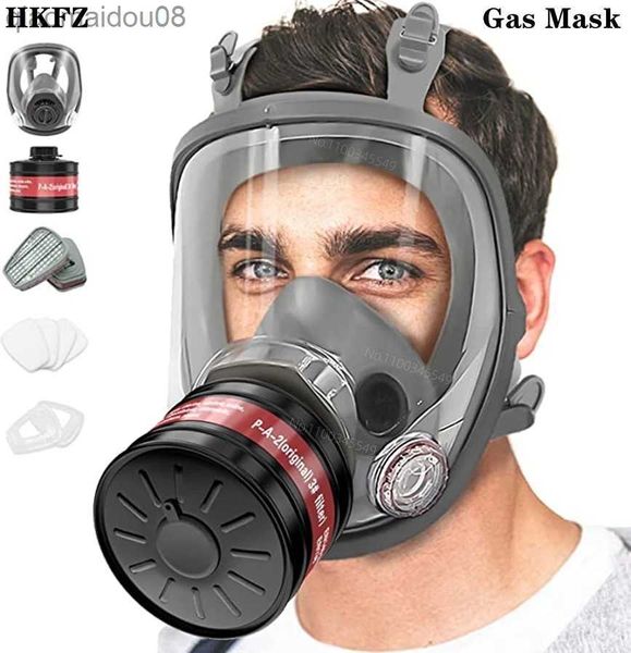 Respirateur facial pour vêtements de protection complets - masque avec cartouche de filtre à gaz de 40 mm pour gaz polissage chimique soudage pulvérisation Masque à gaz HKD230828