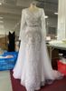 2022 분리 가능한 기차 스쿠프 목선 웨딩 드레스 웨딩 드레스 라인 신부 가운 스윕 기차 사용자 정의 만든 드레스