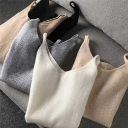 Camisole en trinage complète Femme en V Vins Vers de serrage sans manches et de haut-parleur polyvalent