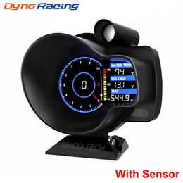 Volledige Sensor Kit Racing OBD2 Head Up Display Digitaal Dashboard Boost Meter Snelheid RPM Water Olie Temp Spanning EGT AFR Meter Alarm245W