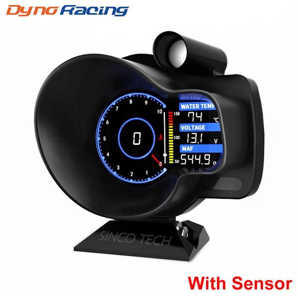 Kit de sensor completo Racing OBD2 Head Up Display Digital Dashboard Boost Gauge Velocidad RPM Temperatura del aceite del agua Voltaje EGT AFR Meter Alarm2932