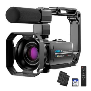 Ensemble complet 10x Caméra numérique de zoom optique pour POGRAGE AUTO FOCUT 4KVIDEO CAMCORDER ULTRA HD 30MP WIFI Vlogging 240407
