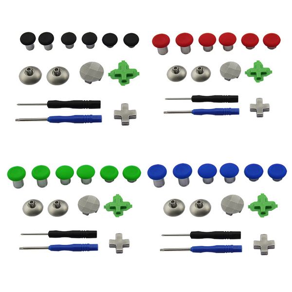 Ensemble complet de bâtons de pouce en métal Swap Grips D-Pad Bumper Trigger Button Remplacement Mod kit Pièces pour Xbox One Elite Series 1 Controller Thumbstick