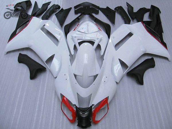 Conjunto completo de kits de carenado chino para Kawasaki 2007 2008 Ninja ZX6R 07 08 ZX 6R, carenados de motocicleta blancos, piezas de reparación de carrocería