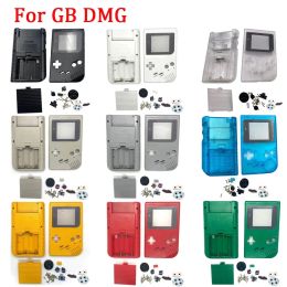 Conjunto de carcasa GB DMG de conjunto completo con botones kits de almohadilla de goma conductor para gameboy gb dmg ips estuche clásica consola de juegos con shell