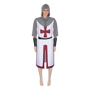 Volledige set kettingstijl Knightly Clothing Cosplay voor middeleeuwse Tempeliersridders tijdens Halloween