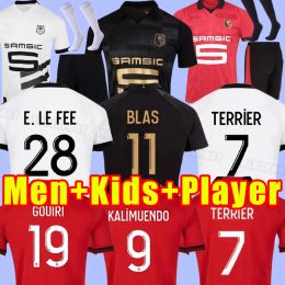 Volledige set Stade Rennais 23/24 voetbalshirts Rennes maillot 2023 2024 SULEMANA BOURIGEAUD TERRIER Guirassy AGUERD TRAORE voetbal T-shirt mannen kinderen fans speler 12H SCHIP