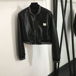 Vestes en cuir PU noir à manches longues, manteaux pour femmes, Cardigan à fermeture éclair, manteau de luxe, personnalité, charme, vêtements d'extérieur pour moto