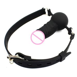 Pleine Silicone Bouche Ouverte Gag BDSM Bondage Restrictions Ball Gags Fixation Orale Sex Toy Pour Couple Adulte Jeu T191028