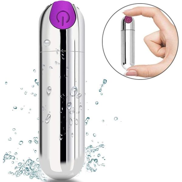 Plein Silicone Silver Mini Bullet Massager Pour Femmes Jouet Rechargeable Batterie 10 Modes Vibrateur