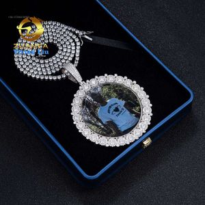 Volledige grootte foto Sier Vvs Moissanite Iced Out hiphop sieraden aangepaste ketting foto hanger