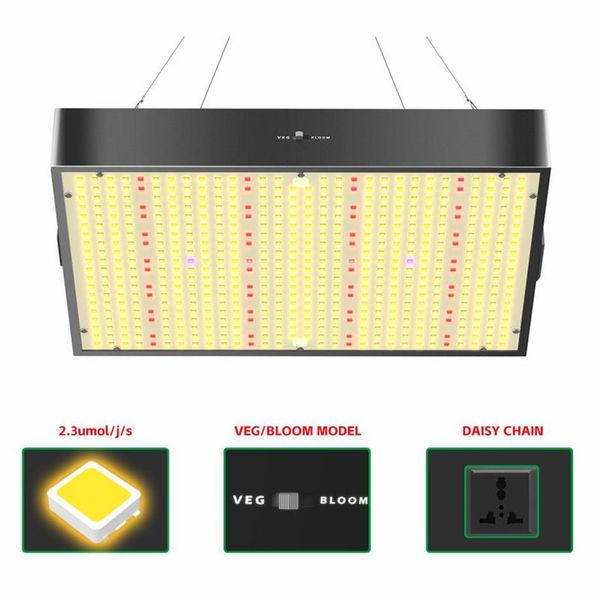 Luz de cultivo de espectro completo 1000W 1500W 576PCS Luz de cultivo LED de alto PPFD con modos de floración vegetal para tienda de cultivo de invernadero Iluminación interior 316u