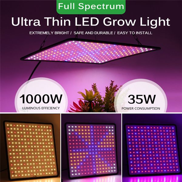 Spectre complet élèvent la lumière 1000W LED s panneau plante lumières AC85-265V intérieur croissance fleurs LED plantes herbacées tente lampes
